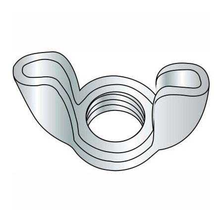 Wing Nut, 1/4-20, Zinc Alloy, Zinc Plated, 0.5 In Ht, 1.11 In Max Wing Span